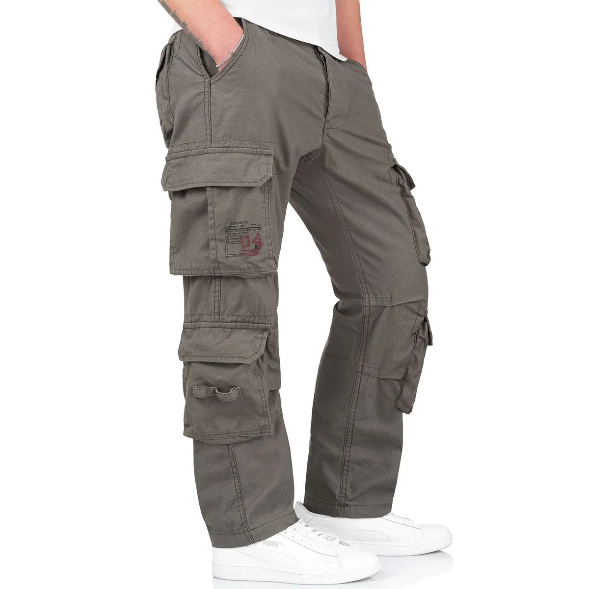 Surplus Airborne Slim Fit Cargo Trousers Olive Green