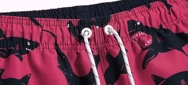 Swimwear Shorts Men: Funny Shark Print