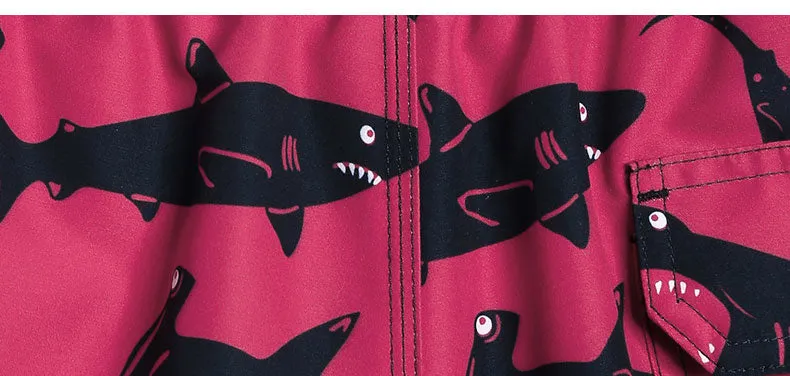 Swimwear Shorts Men: Funny Shark Print