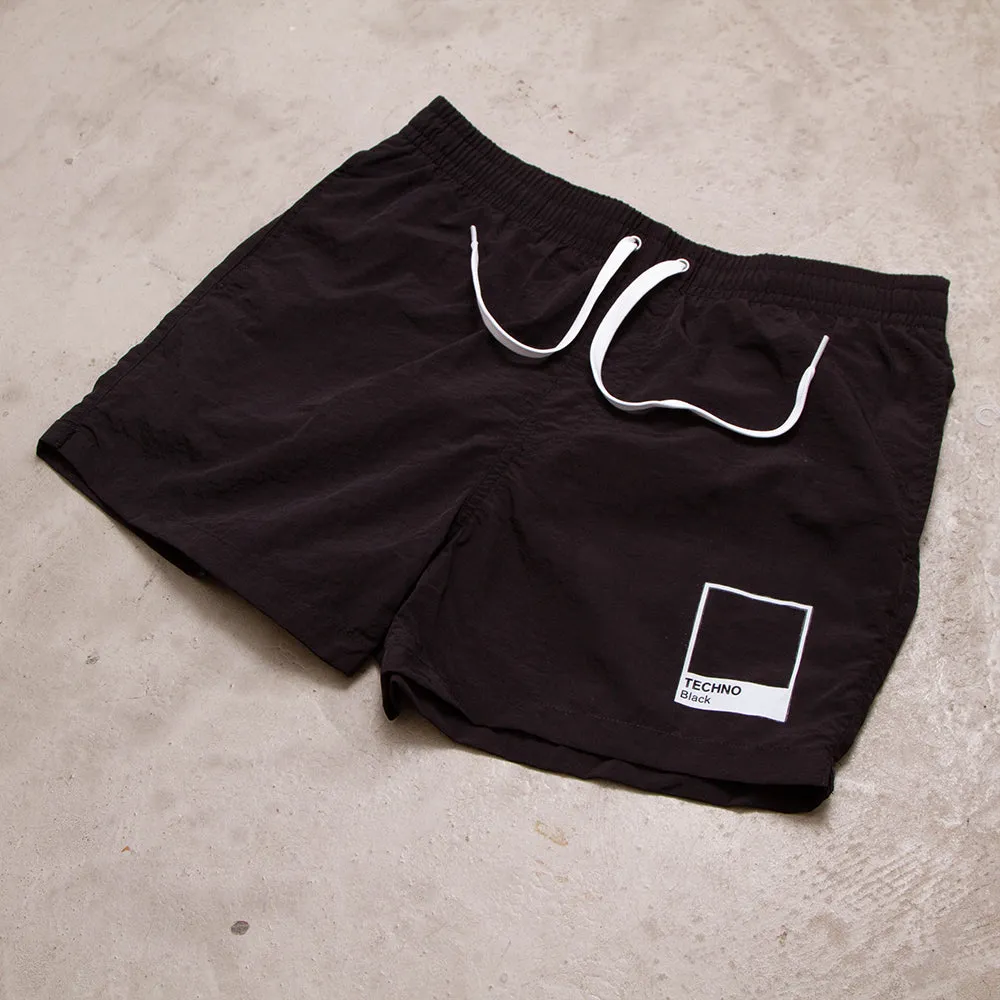 Techno Black - Swim Shorts - Black