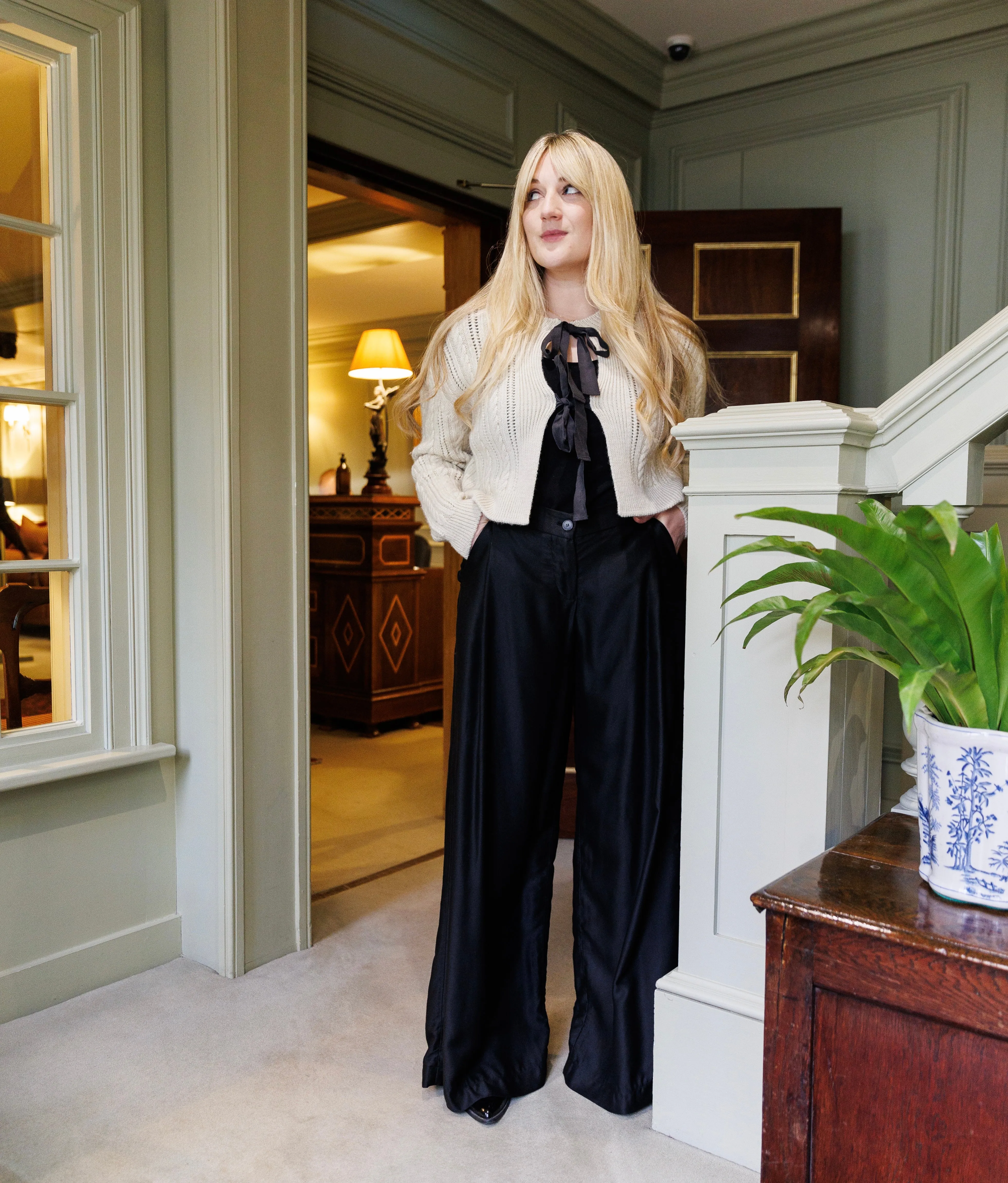 The Addison Trousers in Black by Lora Gene