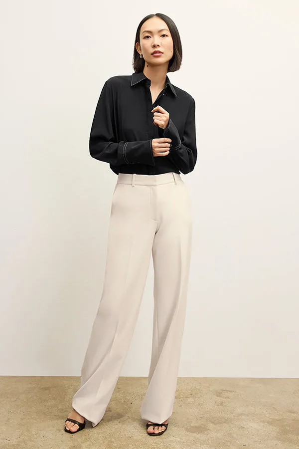 Tinsley Trouser - Flex Suiting :: Ivory