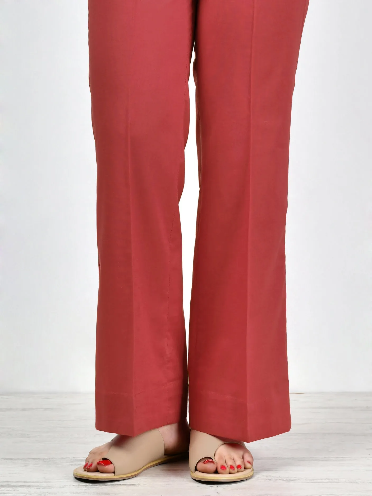 Unstitched Cambric Trouser - B. Red