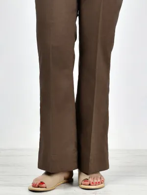 Unstitched Cambric Trouser - Chocolate