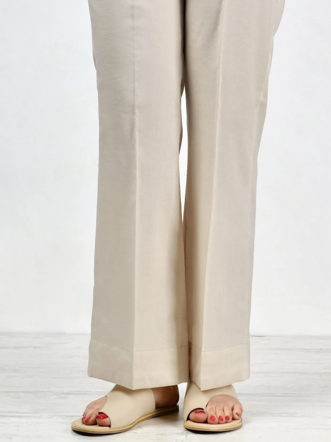 Unstitched Cambric Trouser - Cream