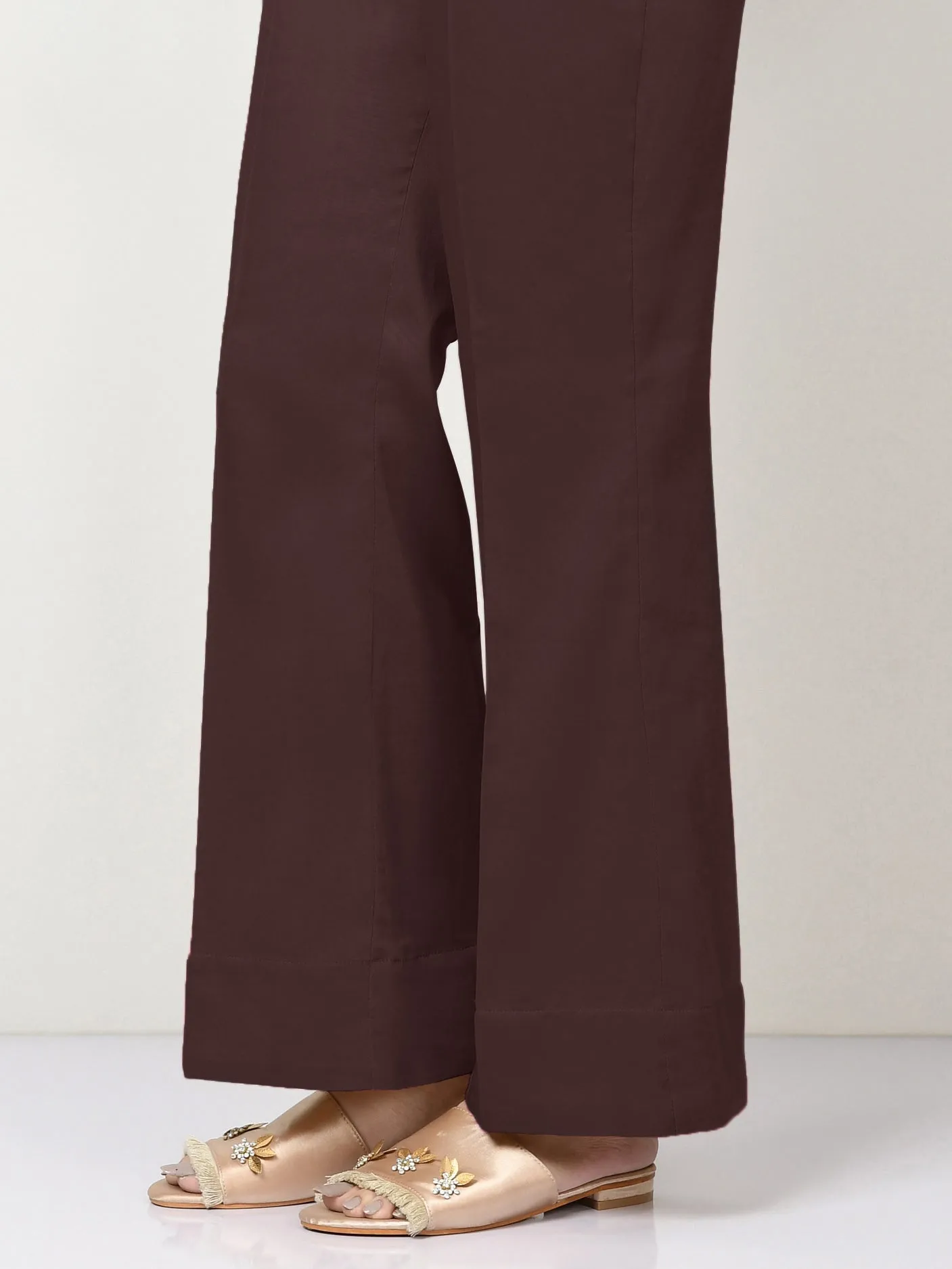 Unstitched Cambric Trouser - Deep Maroon