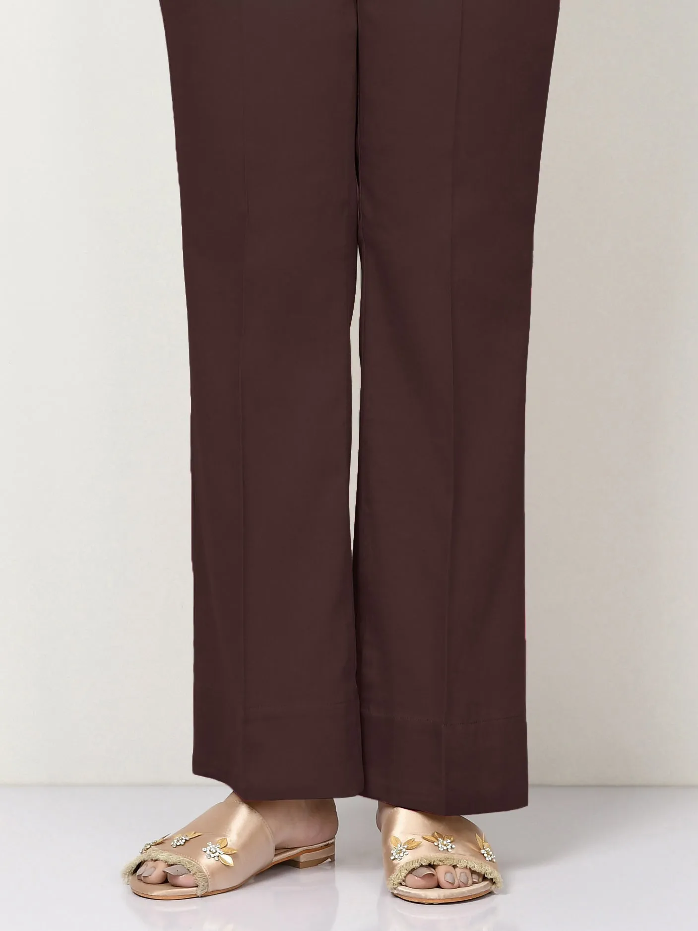 Unstitched Cambric Trouser - Deep Maroon