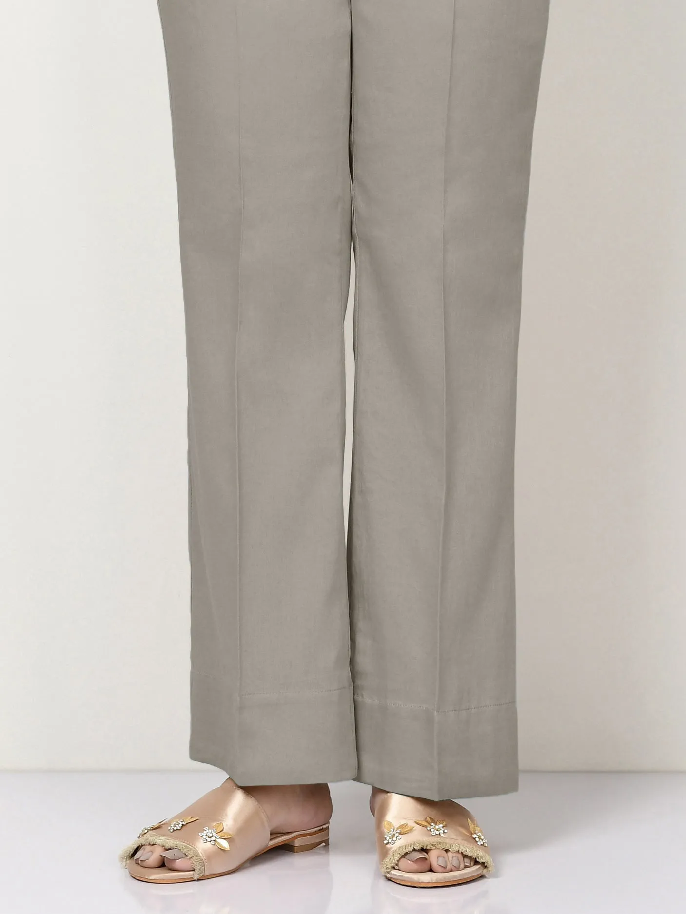 Unstitched Cambric Trouser - Grey