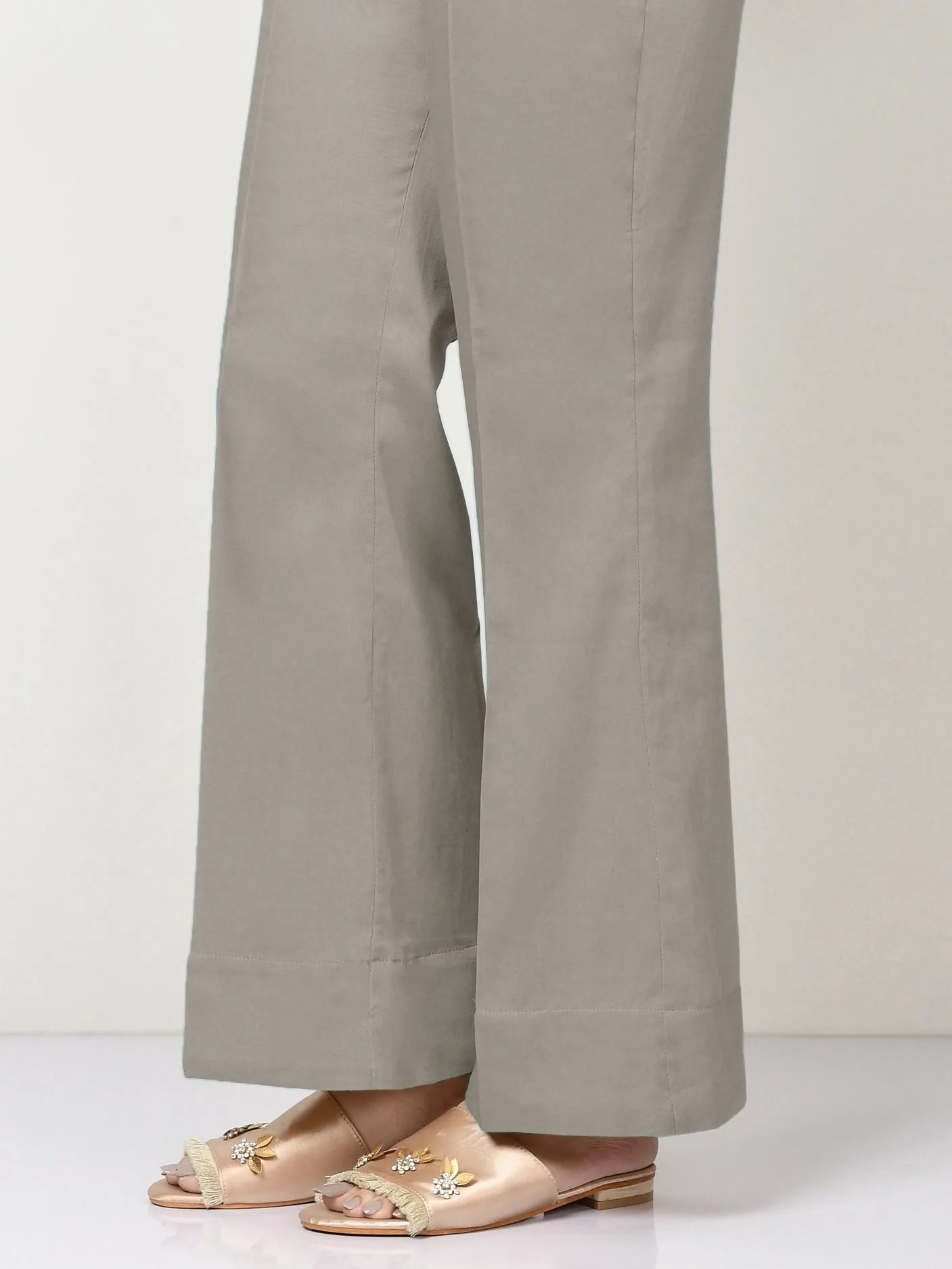 Unstitched Cambric Trouser - Grey