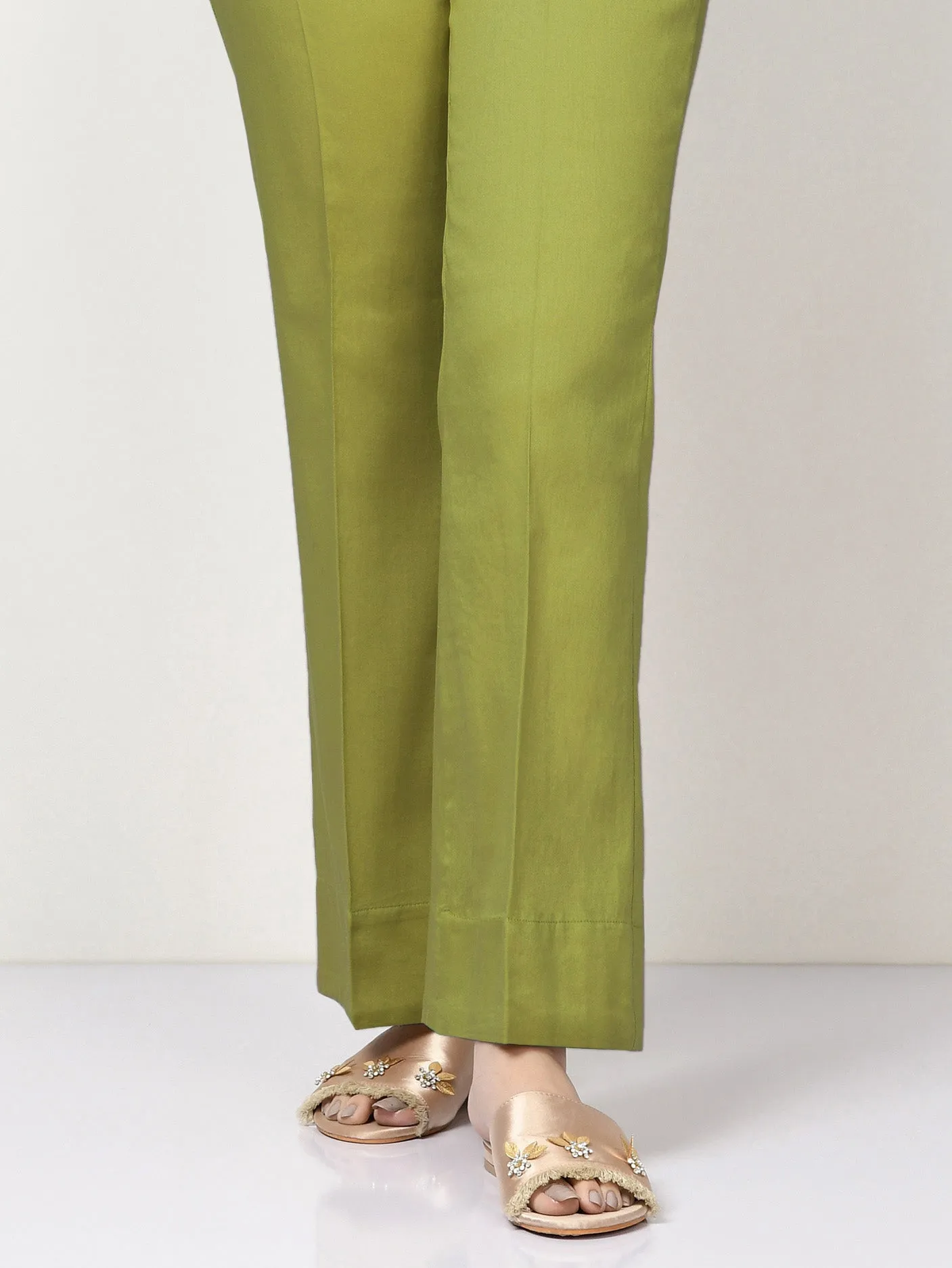 Unstitched Cambric Trouser - Parrot Green