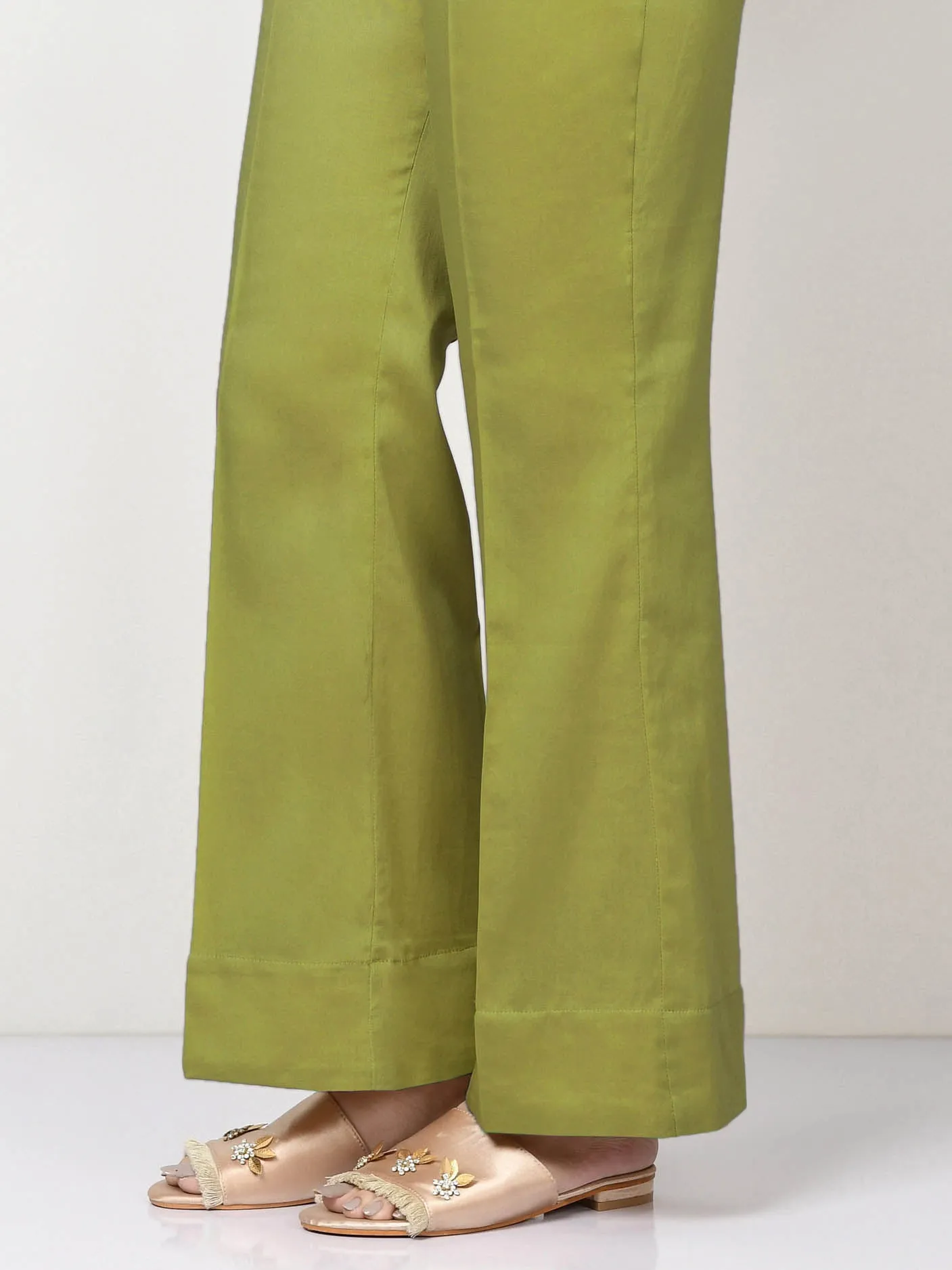 Unstitched Cambric Trouser - Parrot Green