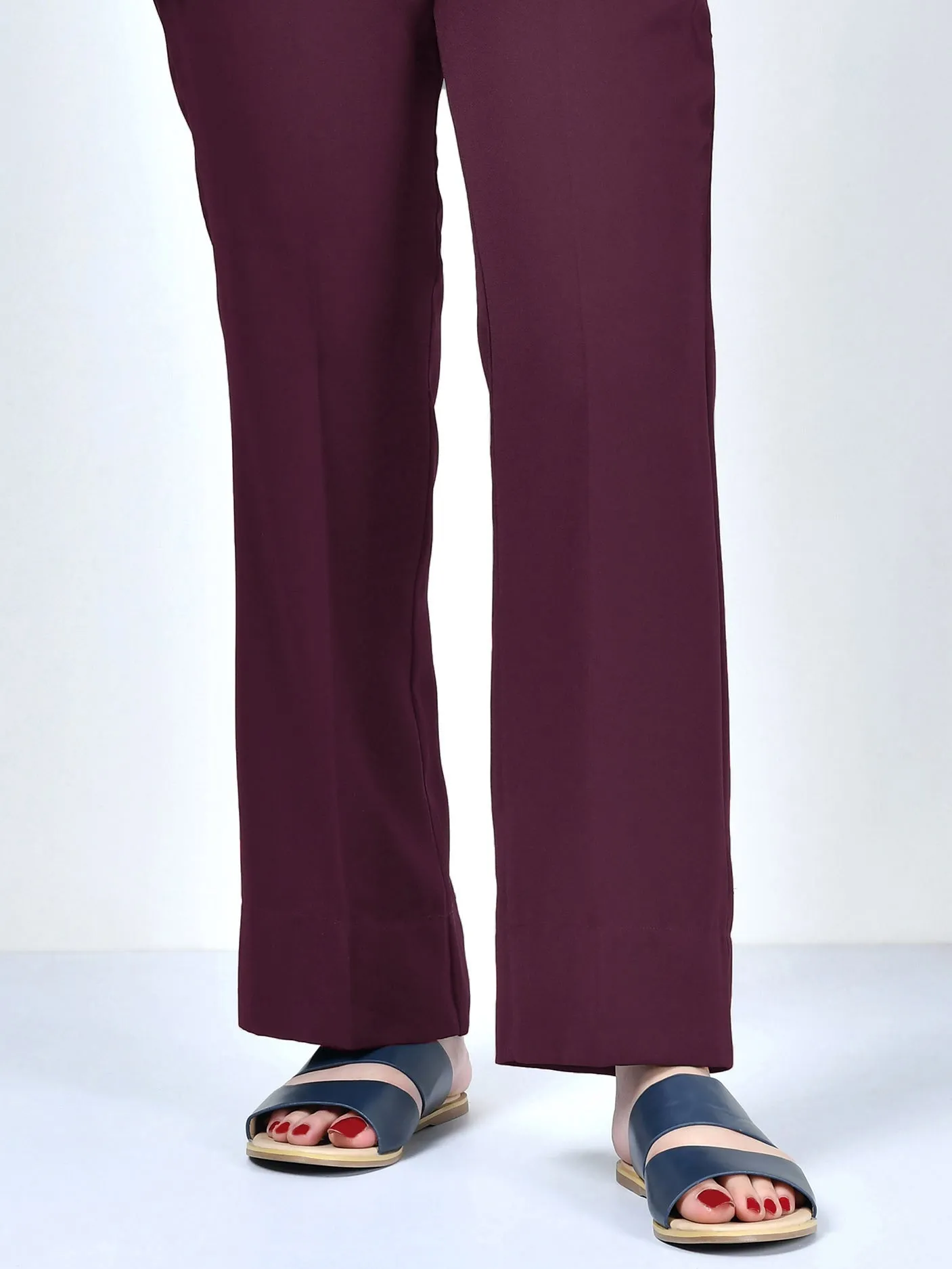 Unstitched Winter Cotton Trouser - Plum