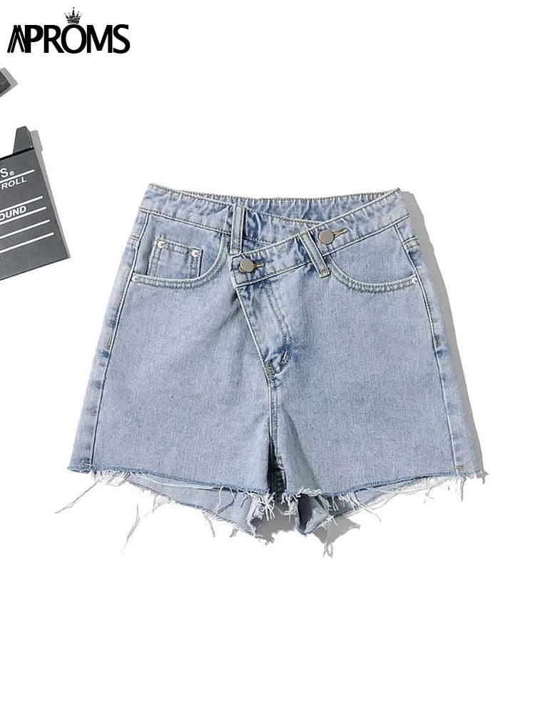 Vintage Style High Waist Denim Shorts for Women