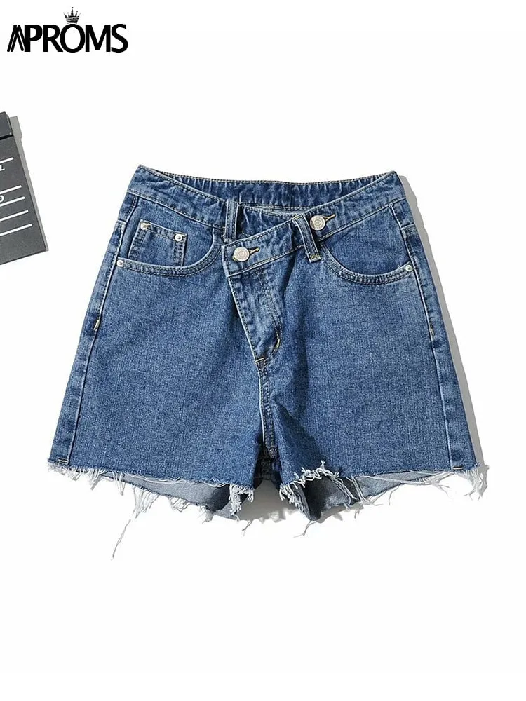 Vintage Style High Waist Denim Shorts for Women