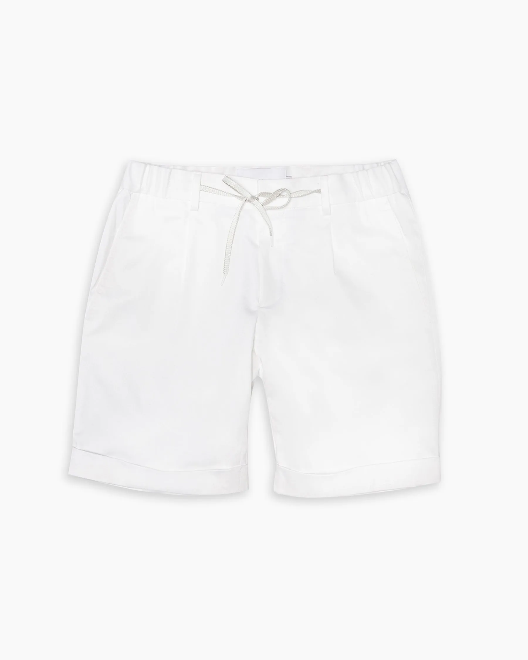 White Cotton Casual Shorts