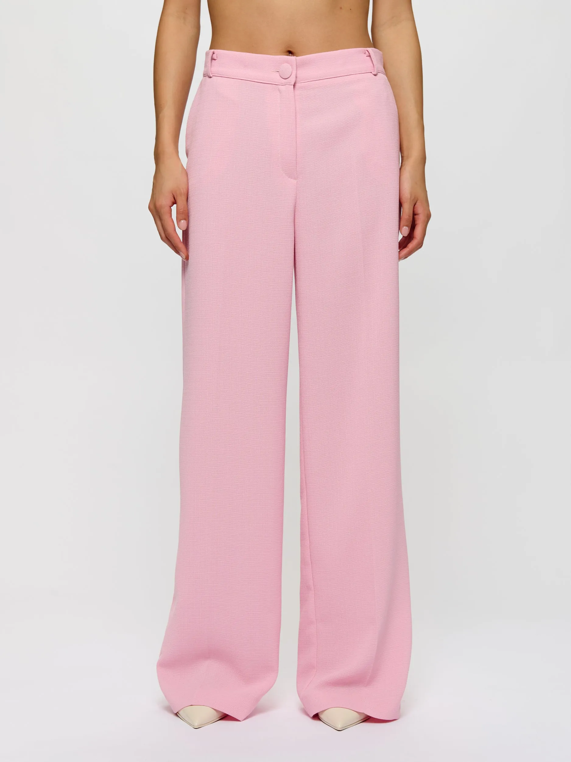 Wide Leg Fabric Textured Trousers