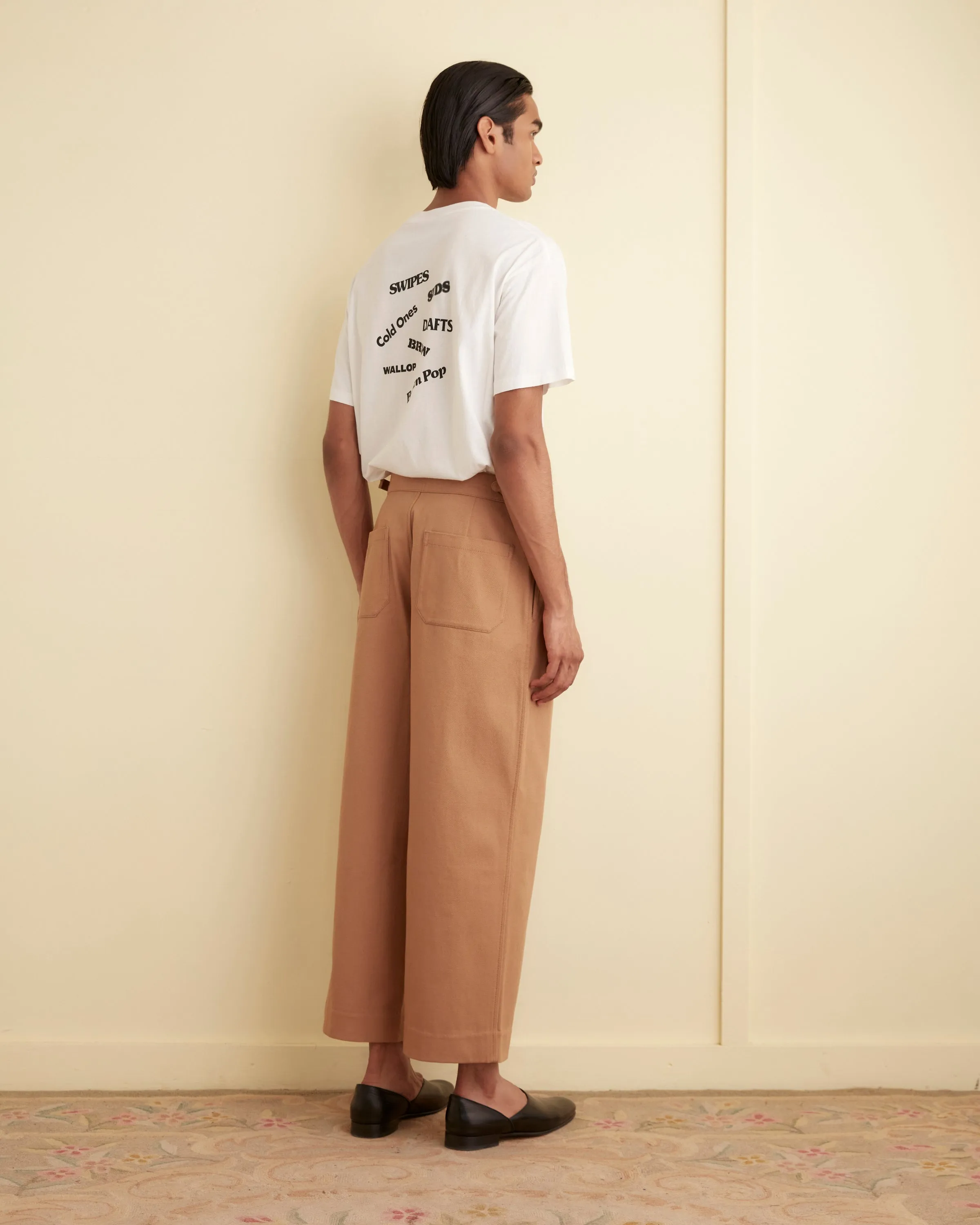 Wide Leg Snap Trousers - Taupe