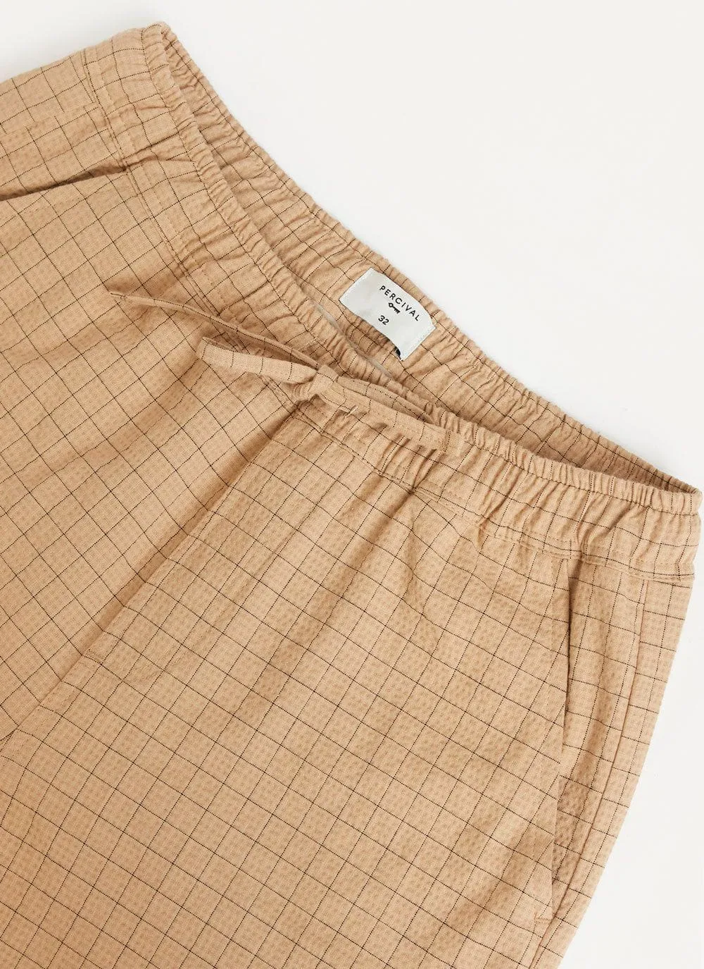 Windowpane Shorts | Seersucker | Tan